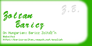 zoltan baricz business card
